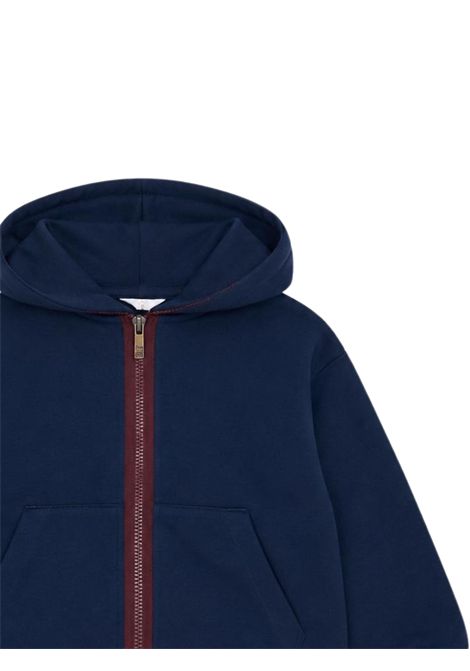 Felpa bambino blu in cotone IL GUFO | GGA003M/ANBLU